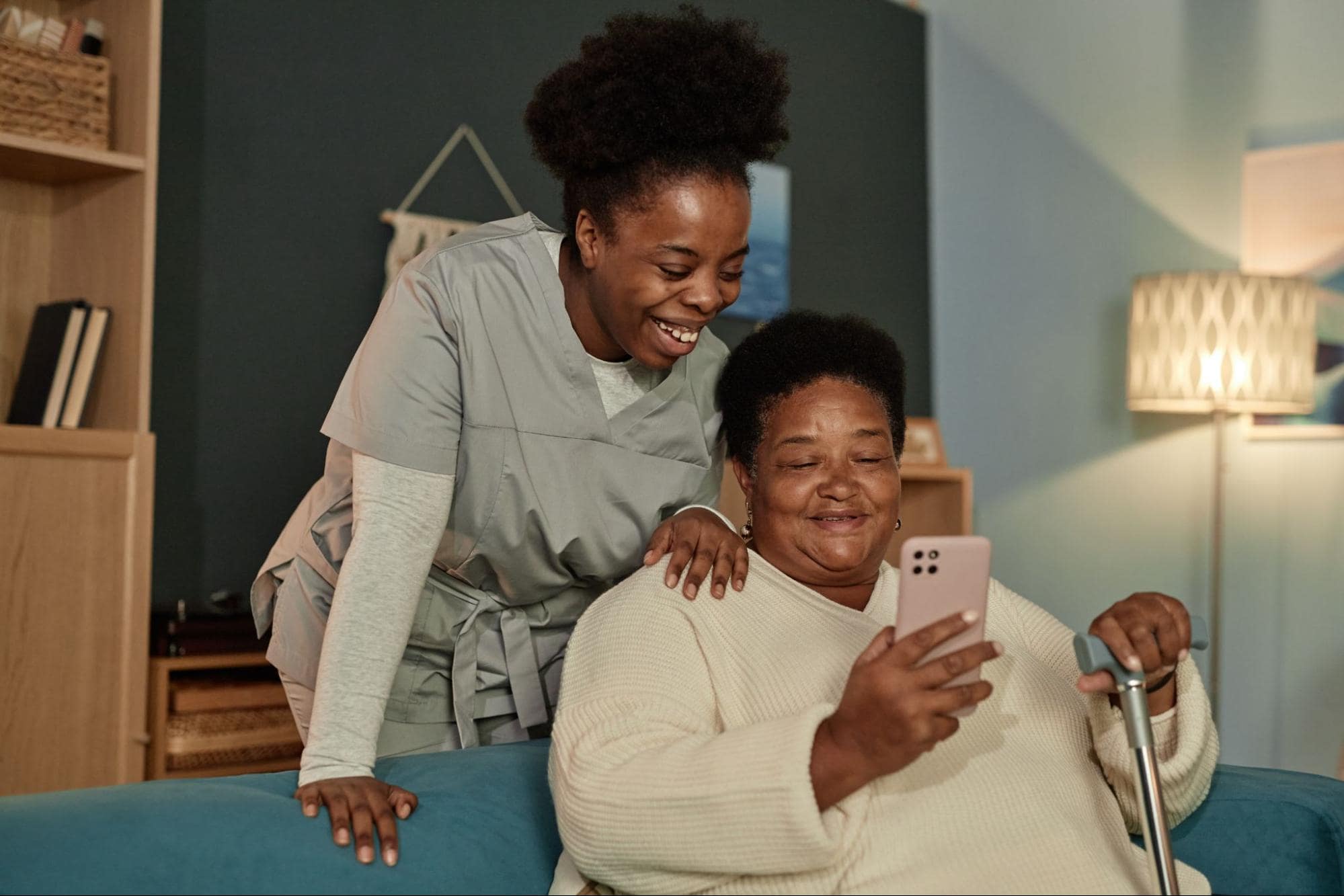 Caregiver taking care of senior