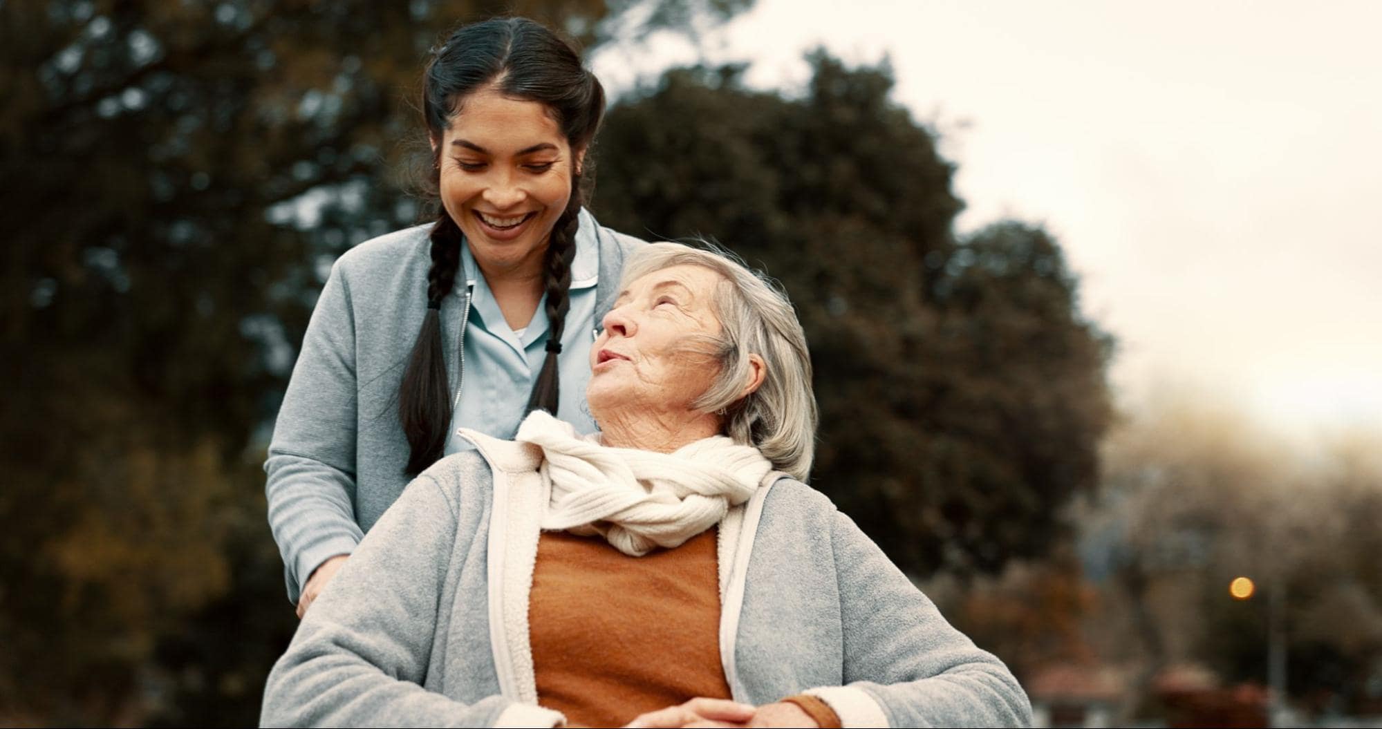 Caregiver taking care of senior